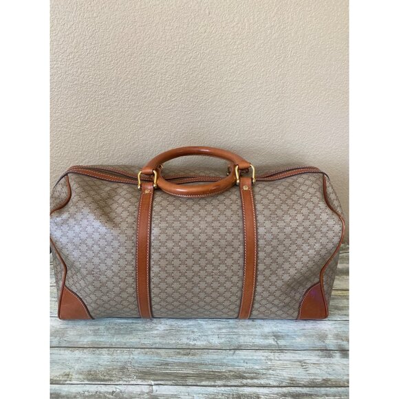 Vintage Céline Macadam Duffle Bag Large Travel Boston Weekender 45cm Unisex - Picture 3 of 16